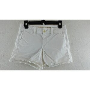 American Eagle Outfitters Womens Shorts White Stretch Mid Rise Pockets 4